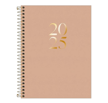 AGENDA CON ESPIRAL VANILLA 2025 FLOR 176H. MARCA TILIBRA 2025 312215