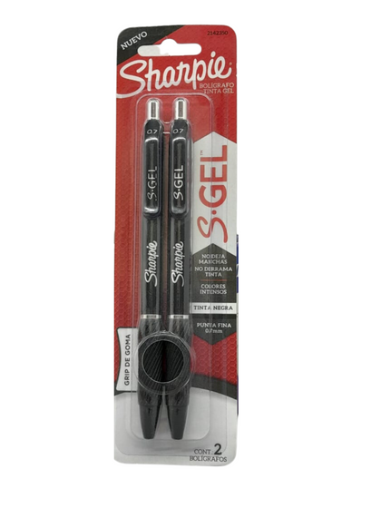 BOLIGRAFO TINTA GEL Negro 0.7mm S.GEL C/GRIP BLISTER C/2 PZAS SHARPIE  2142350