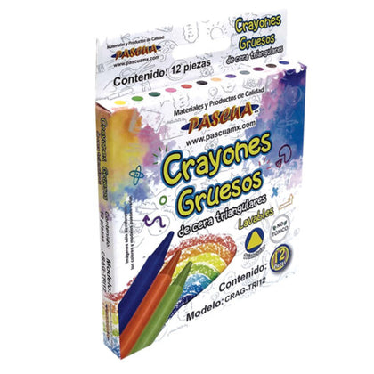 CRAYON TRIANGULAR CAJA CON 12 COLORES PASCUA CRAG-TRI12