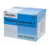 Clip Mariposa #2. Caja con 50 Piezas  MARCA BARRILITO