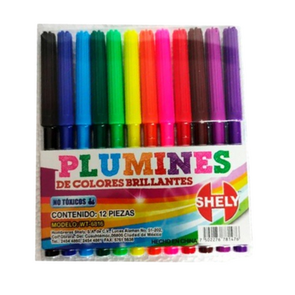 PLUMINES DE COLORES BRILLANTES MOD. WT-6816 SHELY