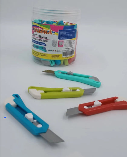 BOTE DE CUTTER MINI C/30 PZAS COLORES SURIDOS PASCUA PA-CUTM222B30