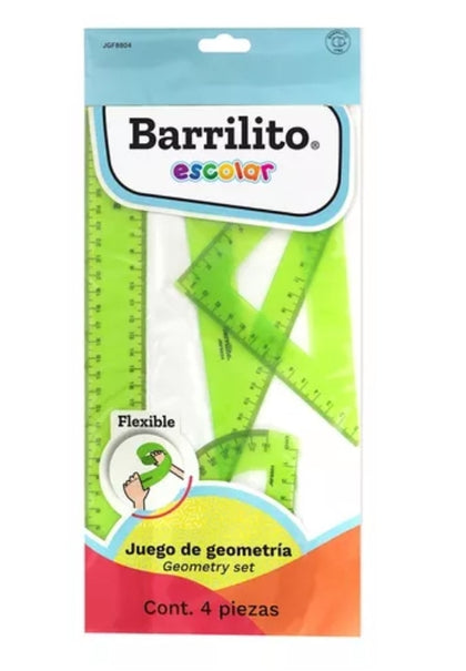 JUEGO GEOMETRICO FLEXILE GRANDE SIN COMPAS JGF8804 BARRILITO