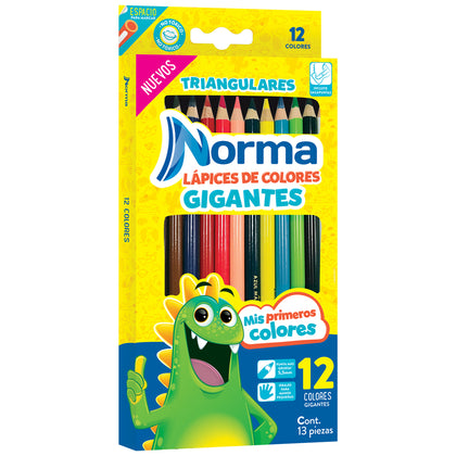 COLORES JUMBO TRIANGULARES C/12 NORMA 545642