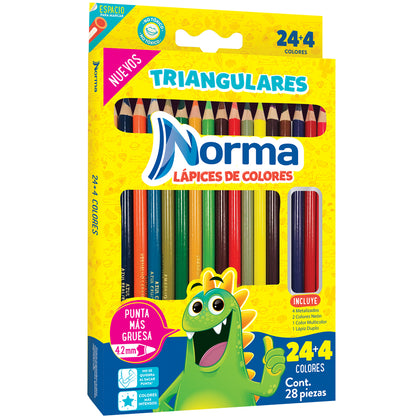 COLORES LARGOS TRIANGULARES C/24+4 NORMA PLUS 550078