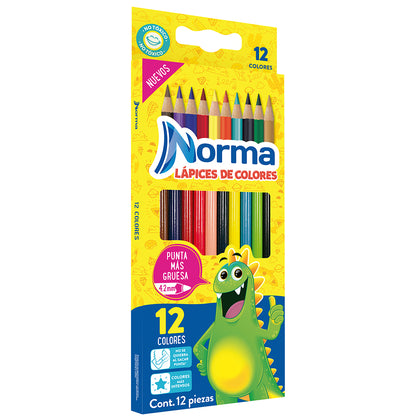 COLORES BASICOS LARGOS C/12 NORMA 547072