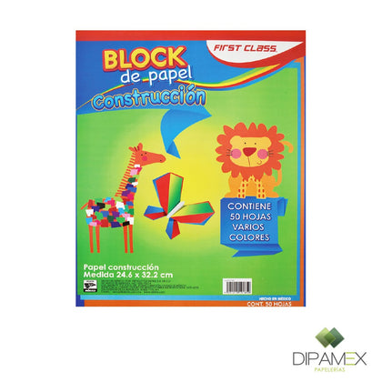 BLOCK CONSTRUCCION COLORES 50H  32.2x24.6  FIRST CLASS    9185