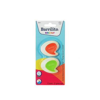 GOMA PARA BORRAR  BOOMERANG  BLISTER C/2   GB01  BARRILITO