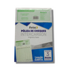 POLIZA DE CHEQUES TAMAÑO CARTA. PAQUETE CON 25 JUEGOS EN ORIGINAL Y COPIA, CON INTERCARBON FORTEC