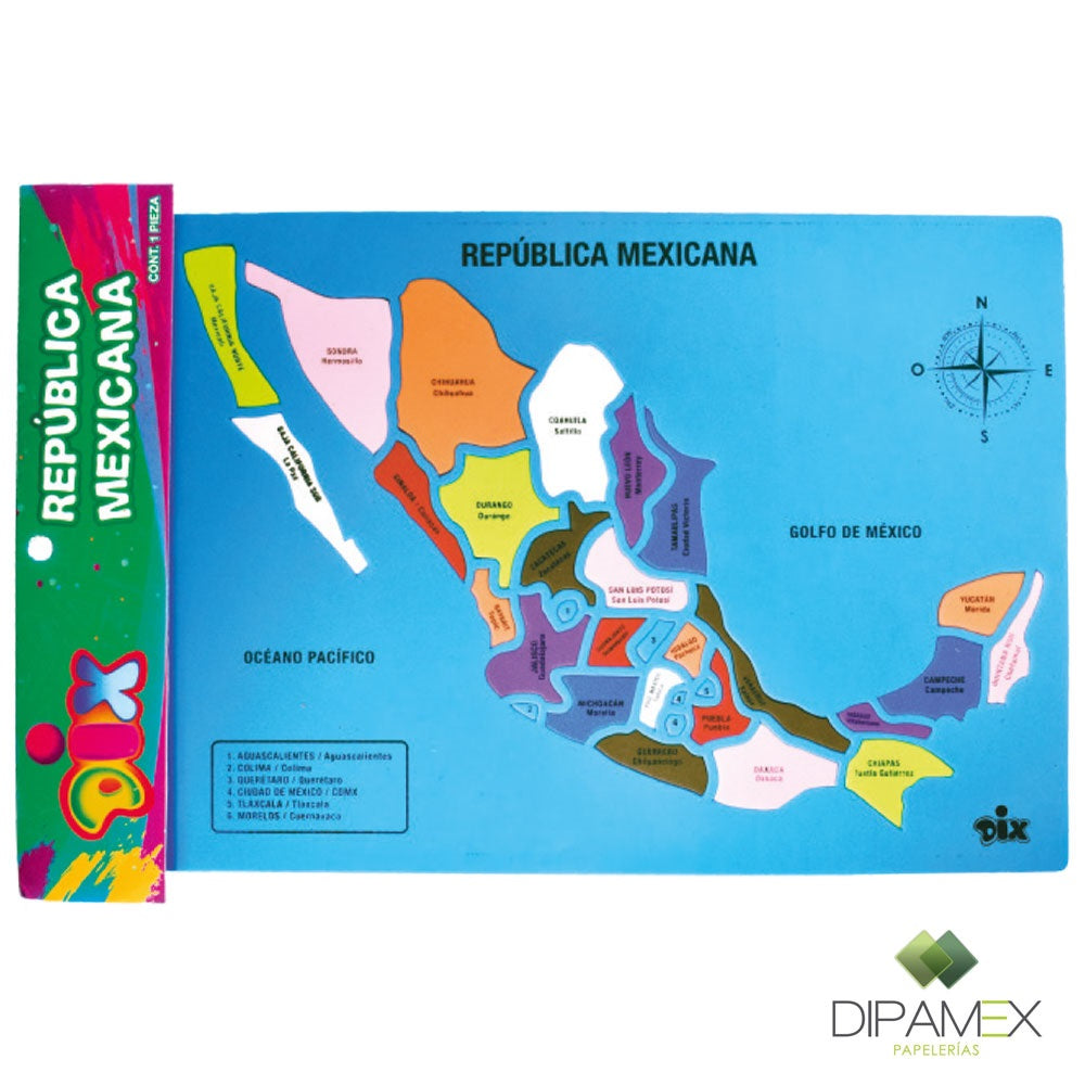 FOAMY DIDACTICO REPUBLICA MEXICANA DIX  DIETRIX