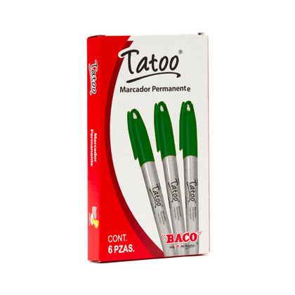 MARCADOR PERM. P. FINO TATOO VERDE BACO